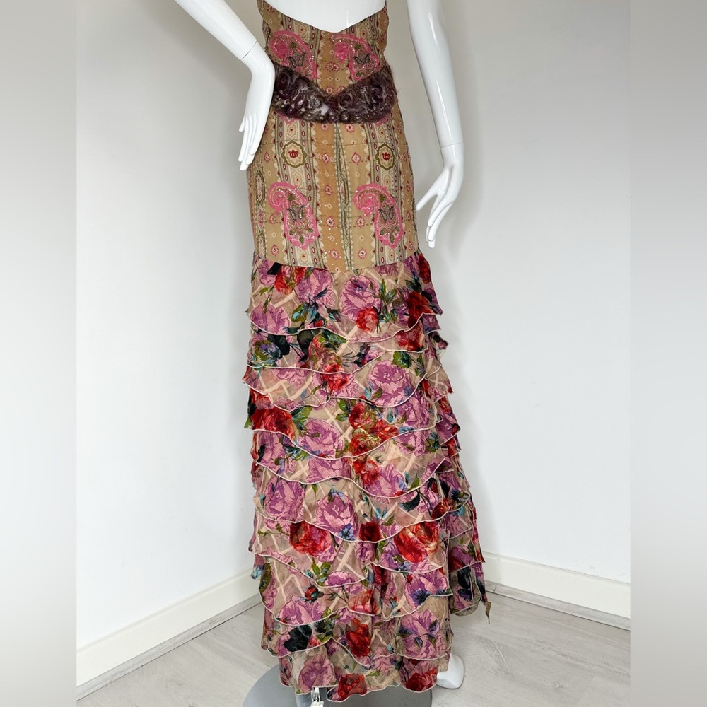 Emanuel Ungaro silk beaded ruffle maxi dress - Picture 3 of 10